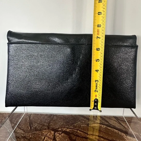 Aqua Metallic Foldover Clutch in Black - Picture 9 of 9